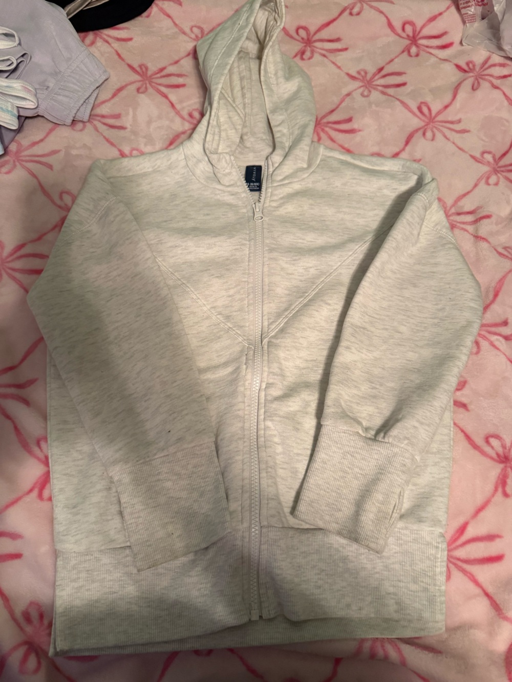 Children's Light Heather Gray Zip Hoodie - Casual Everyday Pullover